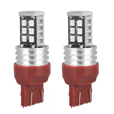 4X Syneticusa 7443 7440 LED Red Strobe Flash Brake Stop Tail Parking Light Bulb • $8.99