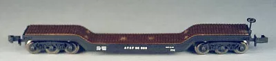 ATSF 90000 - 52 FT CENTER DEPRESSED 6 AXLE FLAT CAR - E R Models N Scale • $10.95