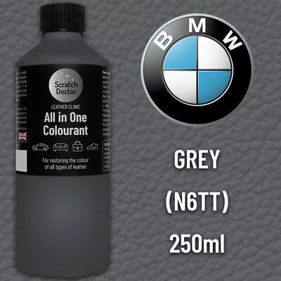 Leather Paint For BMW Car Seat GREY (N6TT). All In One 250ml Dye For Repairing. • £16.95