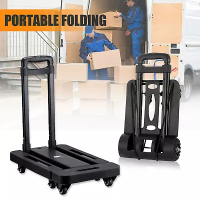 200KG Heavy Duty Folding Lightweight Sack Truck Industrial Hand Luggage Trolley • £19.99