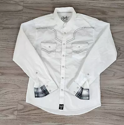 Mens Rock 47 By Wrangler Large Long Sleeve Embroidered Yoke Western Pearl Snap • $17.10