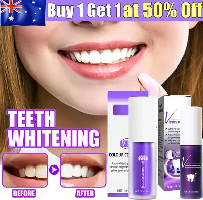 $10.59 • Buy Hismile V34 Whitening Toothpaste Colour Corrector Teeth Stain Removal Purple Gel
