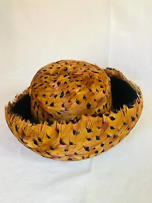 G Fox & Co Feather Hat Vintage Brown • $34.99