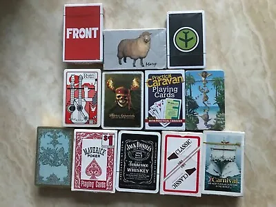  12 PACKS OF  COLLECTABLE PLAYING CARDS  SEALED Inc JACK DANIELS  See Pics • £8.50