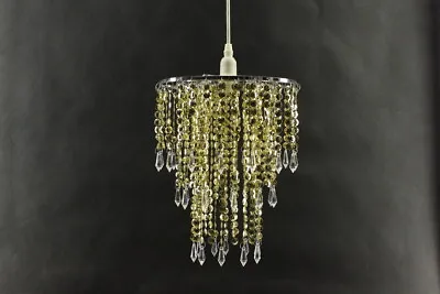 Chandelier Modern Acrylic Crystal Droplet Ceiling Light Shades Lampshade Pendant • £16.90