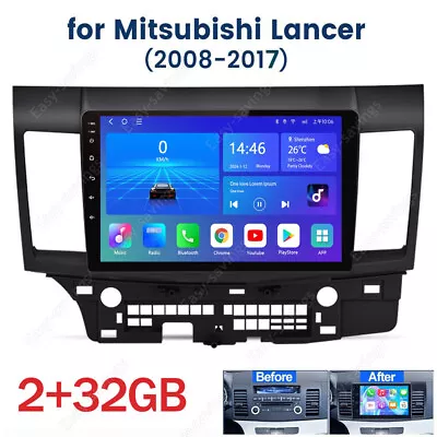 2GB+32GB Android 13 Car Stereo For Mitsubishi Lancer 2008-2017 GPS Carplay Radio • $109.92