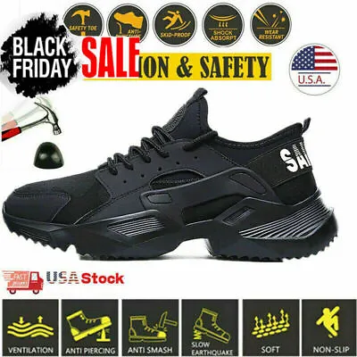 Mens Safety Shoes Steel Toe Indestructible Sneakers Work Waterproof Boots- • $32.59