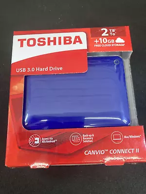 Toshiba CANVIO CONNECT II USB3.0 2TB External Hard Disk Drive Windows & Mac • $109