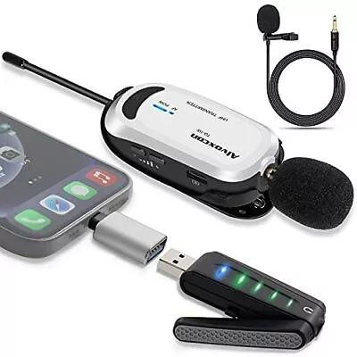 Alvoxcon Wireless Microphone For IPhone & Computer USB Lapel Mic System For • £62.49