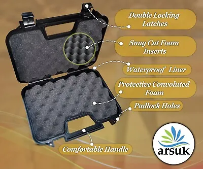 £13.05 • Buy Airsoft Gun Case Plastic Pistol BB Gun Carry Box Holder 12  OR 31cm Long  Black