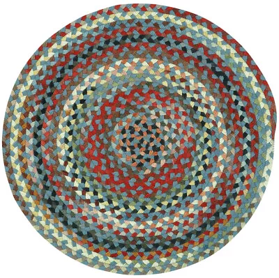 $183 • Buy Capel Rugs St. Johnsbury Wool Double Braid Colony Blue Round Braided Rug