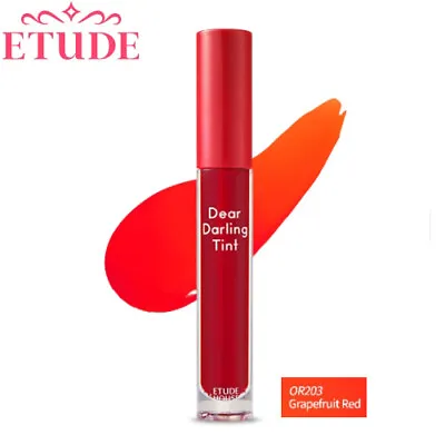 ETUDE HOUSE Dear Darling Water Gel Tint #OR203 Grapefruit Red Lip Vivid Lip Tint • $13.84
