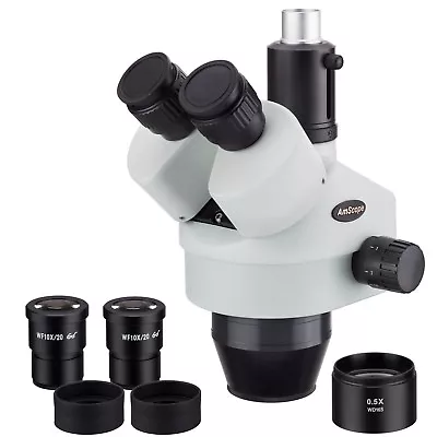 AmScope SM3545T 3.5X-45X Trinocular Zoom Stereo Microscope Head • $665.77