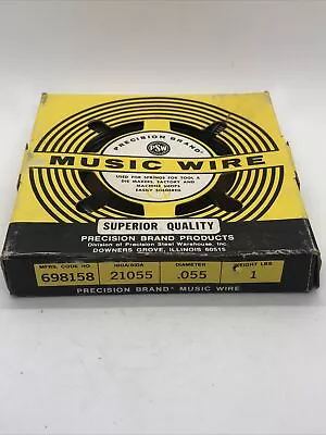 NOS Precision Brand Superior Quality Music Wire 1 Lb. .055 Diameter Roll 21055 • $11.99