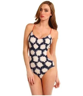 £55.97 • Buy 🌞marc Jacobs Sparks 1 Pc Swimsuit Ink Blue Ivory Red  Gold Ring Size S,l🌺nwt