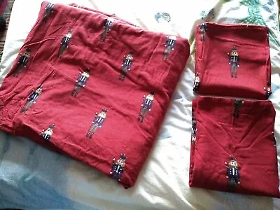 Marks & Spencer Double Bedding Set Nutcracker Brushed Cotton Red New Winter Xmas • £39.99