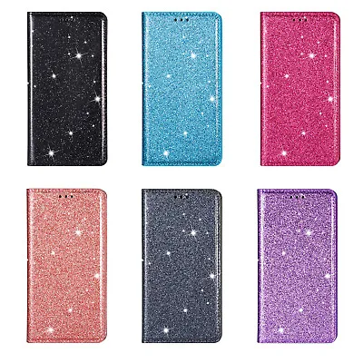 Glitter Flip Case Magnetic Wallet Cover For IPhone 15 14 13 12 XR 11 SE Max 8 7 • £3.22