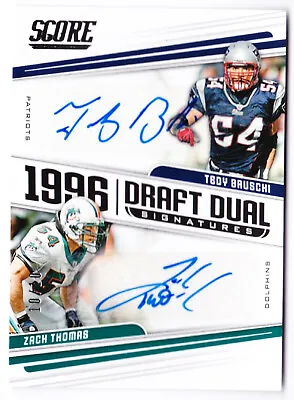 2018 Zach Thomas/Tedy Bruschi AUTO #10/10 1996 Draft Dual Dolphins/Patriots HOF • $199.54