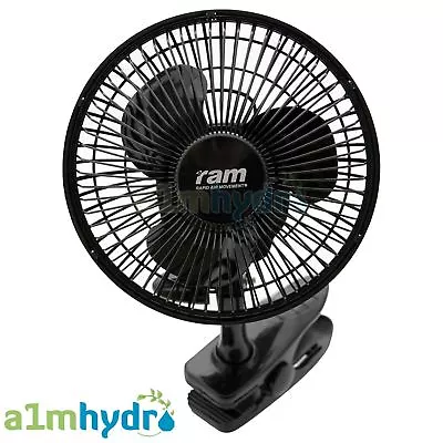 RAM 6 Inch 150mm Clip On Office Desk 2 Speed Fan Grow Room Tent Hydroponics • £14.99