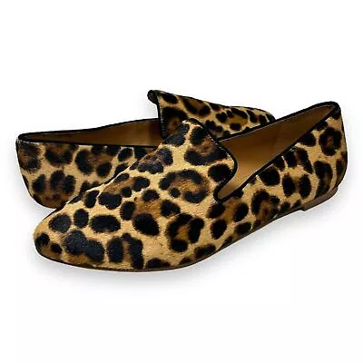 NWOB J Crew Leopard Print Calf Hair Flats Shoes Womens 8 • $29.99