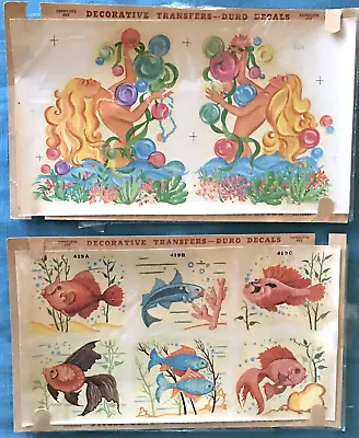 Lot Of Large Vintage Mermaid & Fish Decorative Transfer Decals • $28