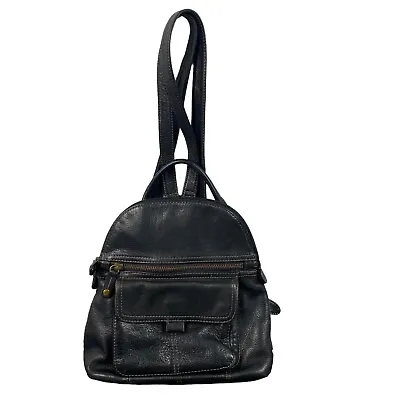 Fossil Vintage Small Mini Black Pebbled Leather Backpack Purse ZB8975 • $39.99
