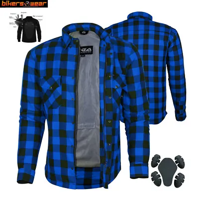 Bikers Gear Australia Motorcycle Kevlar® Lined Flannel Lumberjack Shirt • $159