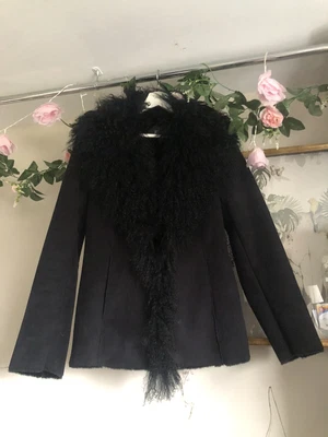 £59 • Buy Vintage 90s Real Mongolian Fur Afghan Sleeveless Coat Jacket Style Simone