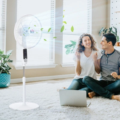 £42.99 • Buy 54'' Pedestal Fan 9 Setting 7.5h Timer 85° Oscillation LED Remote Controller