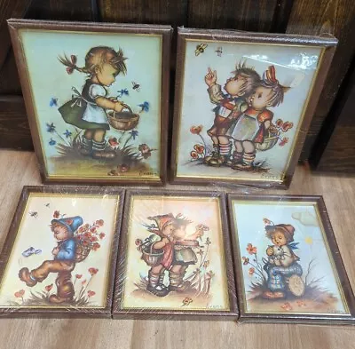 Lot Of 5 Vintage Hummel Framed Wall Art Prints German Kids By Evans NOS • $26.99