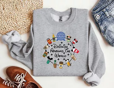 Drinking Around The World Sweatshirt Disney Family Trip Hoodie Matching Crewneck • $19.99