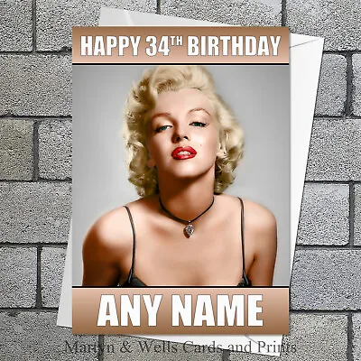 Marilyn Monroe Birthday Card. 5x7 Inches. Personalised Plus Envelope. • £4.15