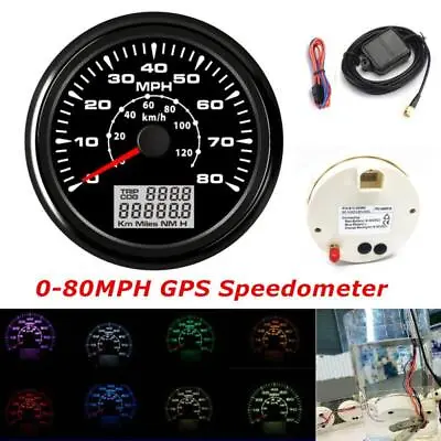 0-80MPH GPS Speedometer 0-120km/h Speed Odometer Trip Meter Cog LCD Display IP67 • $99.69