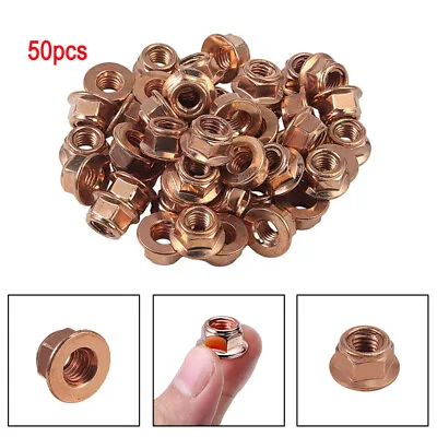 £8.99 • Buy 50pcs M8 Nut Copper Flashed Exhaust Manifold Nuts Metric Pitch High Temperature