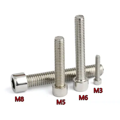 10/20/50/100x M3 M5 M6 M8 Allen Hex Socket Cap Head Screws Bolts Stainless Steel • $3.39