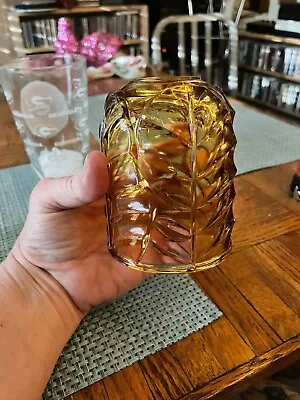 Viking Glass Amber Cabbage Fairy Lamp Top Only • $30