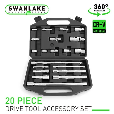 20Pc Drive Extension Bar Set Socket Wrench1/4  3/8  1/2  Universal Joint Coupler • $29.99