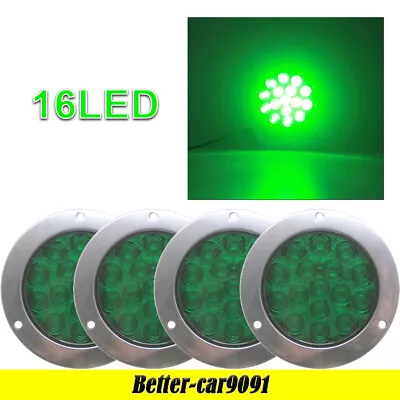 4X16LED 12V-30V Side Marker Lights Round Bullet Light For Truck Trailer RV Green • $34.99