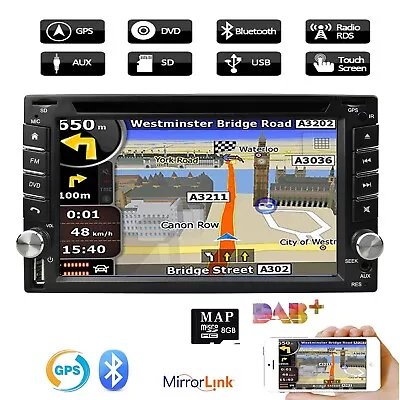 6.2  Double 2Din Car DVD CD Player GPS Navigation Radio Stereo Bluetooth +Camera • $130.96