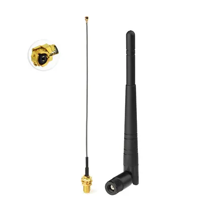WiFi Antenna 2.4GHz 5dBi RP-SMA Antenna + IPX U.FL Cable For IP Security Camera  • $3.55