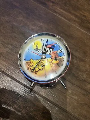 Vintage Mickey Mouse Disney Wind Up Alarm Clock - BEAUTFIUL & WORKING • $49.99