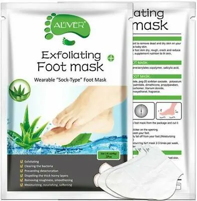 Exfoliating Peel Foot Care Sock Mask Baby Soft Feet Removes Callus Aloe Vera • £2.60