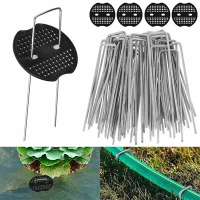 Galvanised U Pins Staples Garden Weed Fabric Artificial Turf Grass Securing Pegs • £15.95