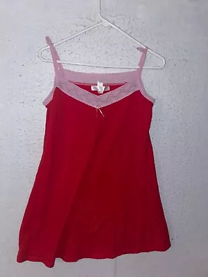 VTG Victoria’s Secret Slip Camisole Dress Night Gown Red Pink • $24.99