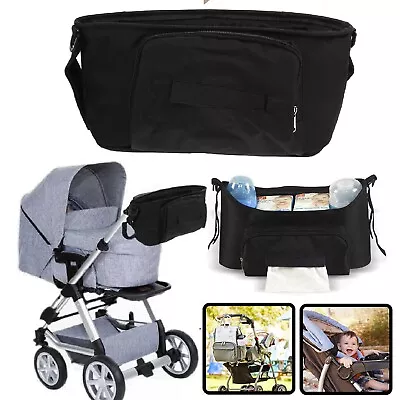 Universal Stroller Organizer Large Space With Cup Holders Accessories Travel Bag • $23.99