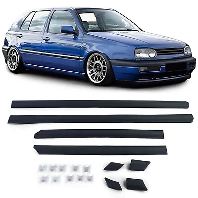 Door Trim Side Strips Moulding Left Right + Clips For VW GOLF 3 4-Türer • $89.10