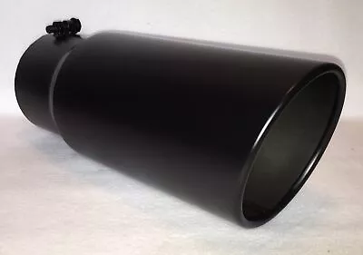 CHEVY DURAMAX 6.6L 5” IN X 6” OUT X 15”L FLAT BLACK DIESEL EXHAUST TIP • $69.95