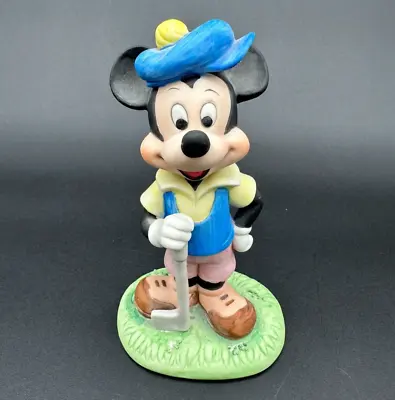Vintage MICKEY MOUSE Golfing Ceramic Figure Walt Disney 6 Inch - Good Condition • $15.18