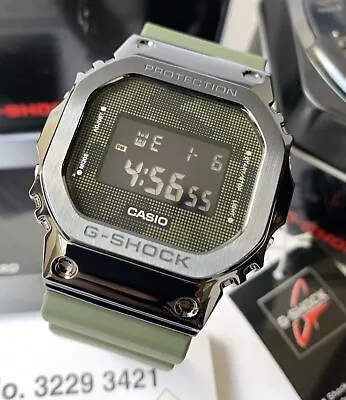 Casio G-Shock * GM5600B-3 Square Digital Steel & Resin Camo Green Watch • $255.75