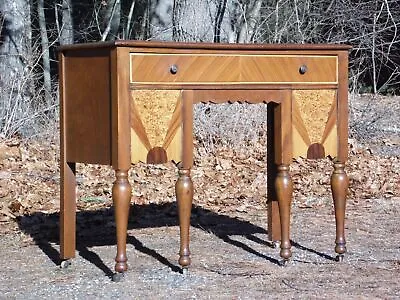 Vintage Art Deco Kneehole Writing Desk Dressing Table Vanity • $625.50